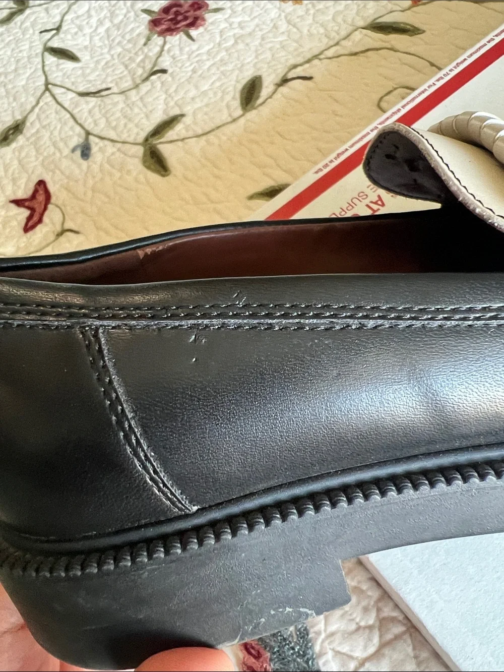Marc Fisher Women’s Calixy Fringe Slip-on Loafers Size 8M Black Cream Preppy